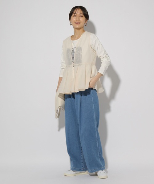 ella_selectshop エラ　ぺプラムジレ　ベスト ella_selectshop エラ ぺプラムジレ ベスト ブラック