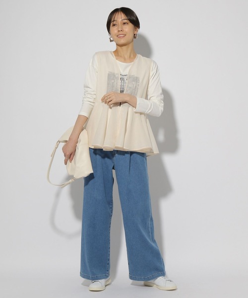 ella_selectshop エラ　ぺプラムジレ　ベスト セール】シアーペプラムジレ／327513（ベスト）｜Elura