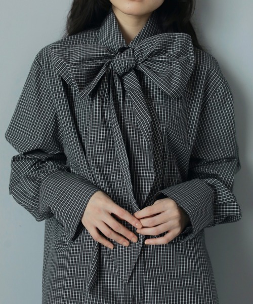 トップス anuke / Volume Ribbon Shirts Volume Ribbon Shirts（シャツ/ブラウス）｜anuke（アンヌーク）の