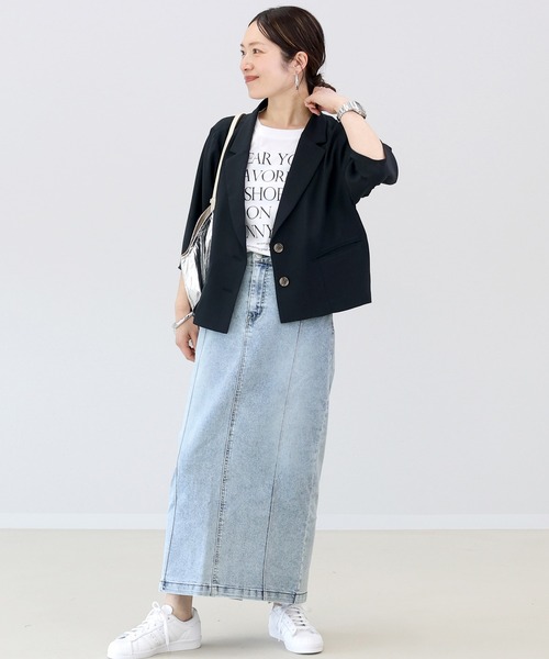 Aletta vita（アレッタビータ）の「ストレッチデニムロングスカート（デニムスカート・レディース・ワンウォッシュ/ブルー・M/L）」の15枚目の写真