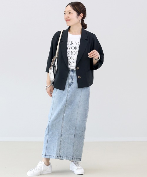 Aletta vita（アレッタビータ）の「ストレッチデニムロングスカート（デニムスカート・レディース・ワンウォッシュ/ブルー・M/L）」の16枚目の写真