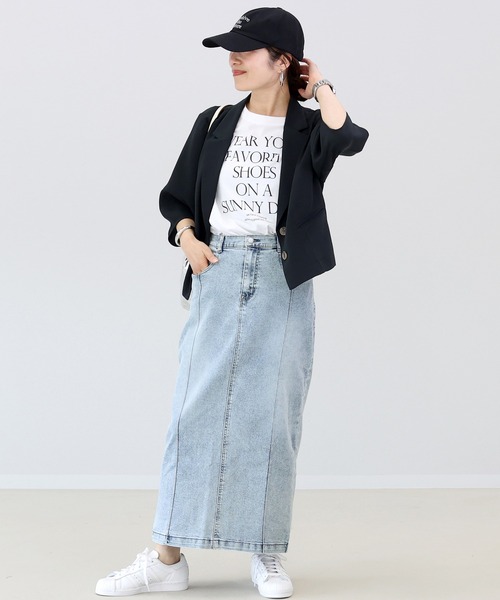 Aletta vita（アレッタビータ）の「ストレッチデニムロングスカート（デニムスカート・レディース・ワンウォッシュ/ブルー・M/L）」の22枚目の写真