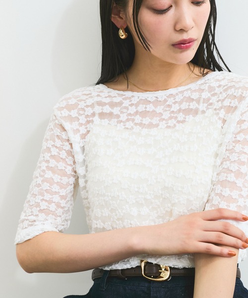 ViS - 衿レーステレコプルオーバー VIS ビス トップス カットソー・Tシャツ グ VIS(ビス) / 衿レーステレコプルオーバー (トップス / Tシャツ