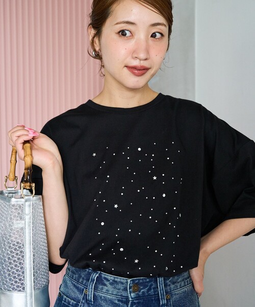セール】限定展開 キラキラ ホット ビックシルエット 半袖 T