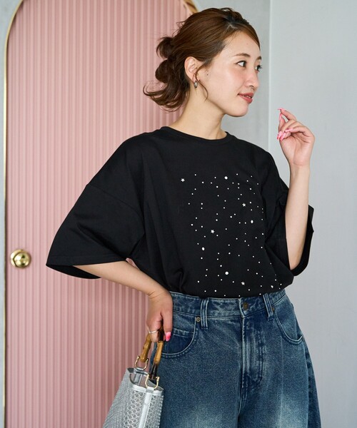 FREAK'S STORE(フリークスストア)の「限定展開 キラキラ ホット ビックシルエット 半袖 Tシャツ(Tシャツ/カットソー・レディース・オフホワイト/ブラック/ライトグレー・フリ-)」の16枚目の写真