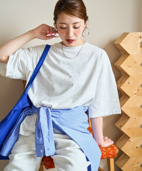 FREAK'S STORE(フリークスストア)の「限定展開 キラキラ ホット ビックシルエット 半袖 Tシャツ(Tシャツ/カットソー・レディース・オフホワイト/ブラック/ライトグレー・フリ-)」の18枚目の写真