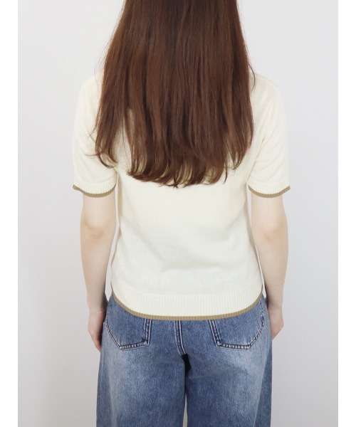 バイカラー半袖トップス／bicolor short top サマーニット