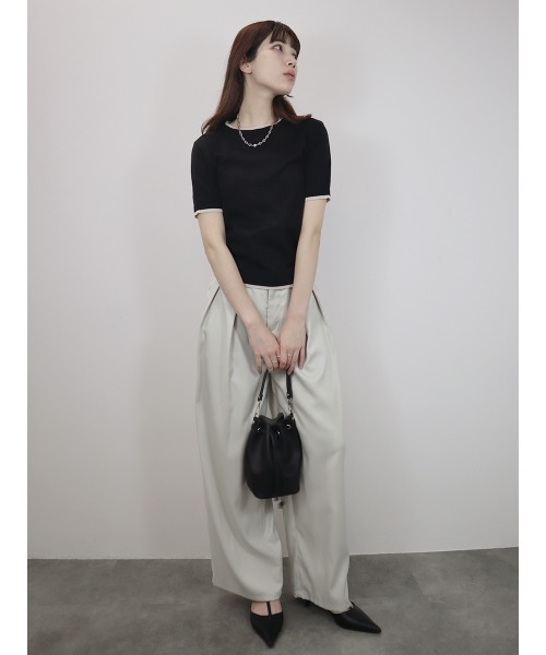 バイカラー半袖トップス／bicolor short top サマーニット