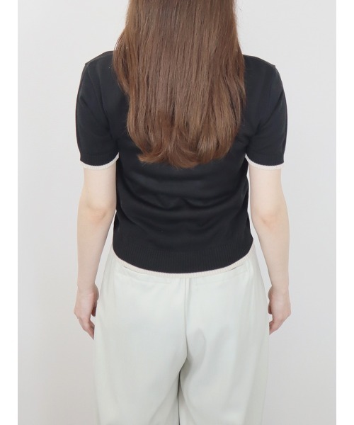 バイカラー半袖トップス／bicolor short top サマーニット