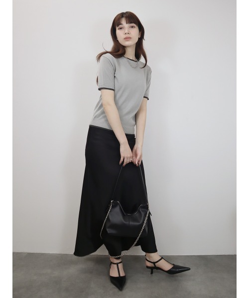 バイカラー半袖トップス／bicolor short top サマーニット