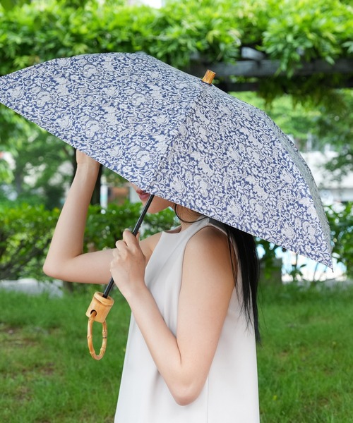 セール】折りたたみ日傘 完全遮光100％ 晴雨兼用 インド更紗柄