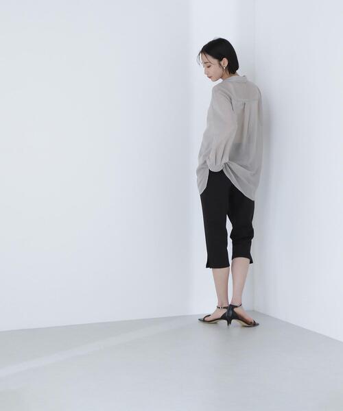 NATURAL BEAUTY BASIC(ナチュラルビューティーベーシック)の「◇シアーオーバーシャツ(シャツ/ブラウス・レディース・オリーブ/ベージュ/ダークブルー・FREE)」の5枚目の写真