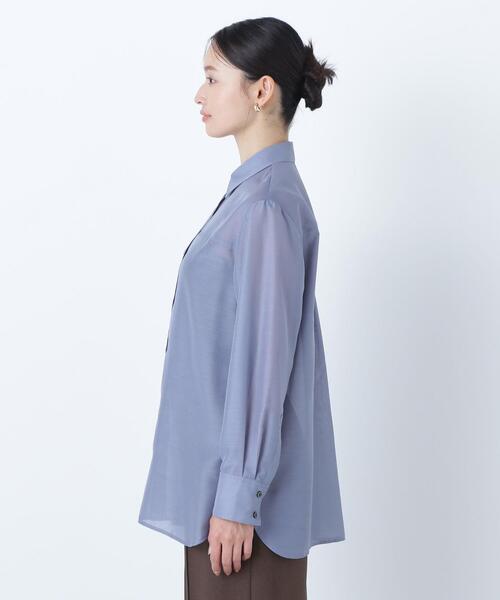 NATURAL BEAUTY BASIC(ナチュラルビューティーベーシック)の「◇シアーオーバーシャツ(シャツ/ブラウス・レディース・オリーブ/ベージュ/ダークブルー・FREE)」の9枚目の写真