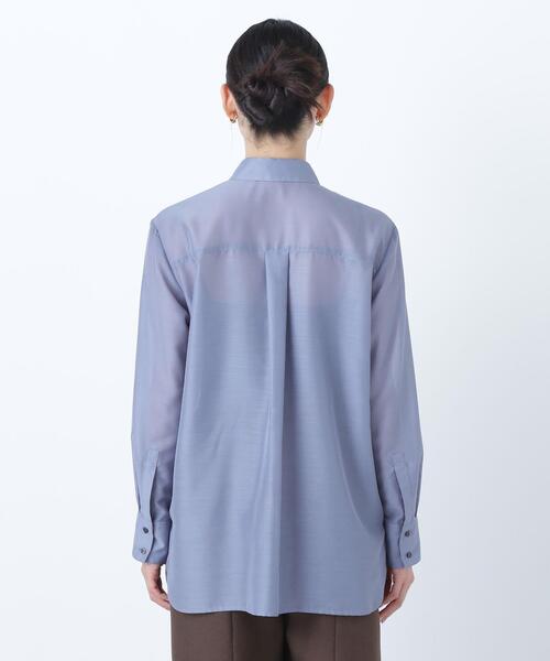 NATURAL BEAUTY BASIC(ナチュラルビューティーベーシック)の「◇シアーオーバーシャツ(シャツ/ブラウス・レディース・オリーブ/ベージュ/ダークブルー・FREE)」の10枚目の写真