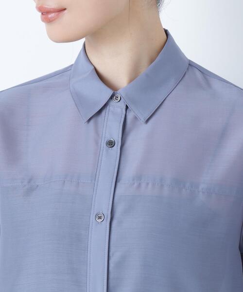 NATURAL BEAUTY BASIC(ナチュラルビューティーベーシック)の「◇シアーオーバーシャツ(シャツ/ブラウス・レディース・オリーブ/ベージュ/ダークブルー・FREE)」の11枚目の写真