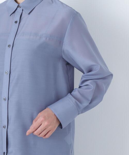 NATURAL BEAUTY BASIC(ナチュラルビューティーベーシック)の「◇シアーオーバーシャツ(シャツ/ブラウス・レディース・オリーブ/ベージュ/ダークブルー・FREE)」の14枚目の写真