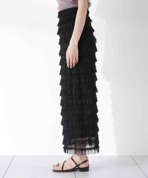 PROPORTION BODY DRESSING(プロポーションボディドレッシング)の「レースフリルタイトスカート / 1215220609(スカート・レディース・ブラック/ホワイト・SMALL/MEDIUM/P/S)」の9枚目の写真
