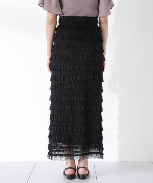 PROPORTION BODY DRESSING(プロポーションボディドレッシング)の「レースフリルタイトスカート / 1215220609(スカート・レディース・ブラック/ホワイト・SMALL/MEDIUM/P/S)」の10枚目の写真
