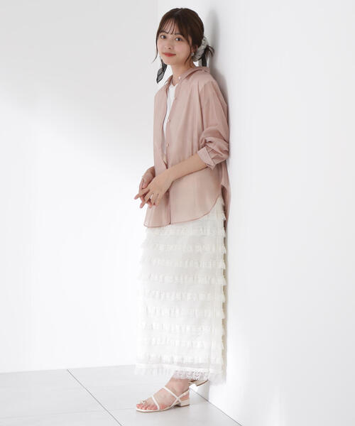 PROPORTION BODY DRESSING(プロポーションボディドレッシング)の「レースフリルタイトスカート / 1215220609(スカート・レディース・ブラック/ホワイト・SMALL/MEDIUM/P/S)」の1枚目の写真