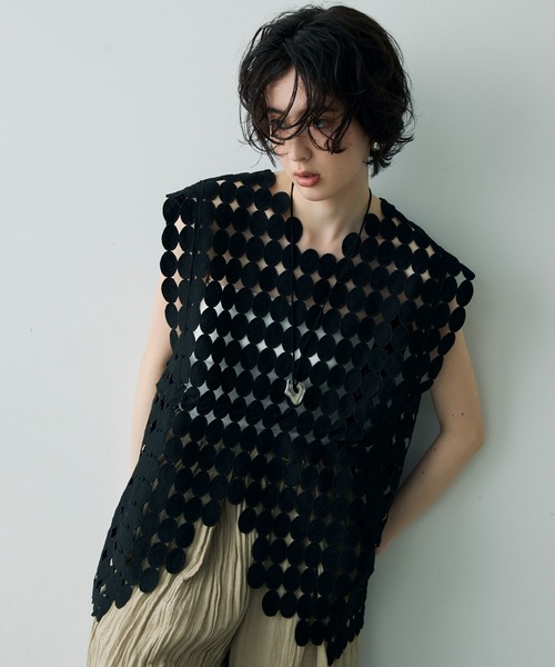 Trish（トリッシュ）の「ポルカドットレースプルオーバー（ベスト・レディース・ブラック/ホワイト・FREE）」の15枚目の写真