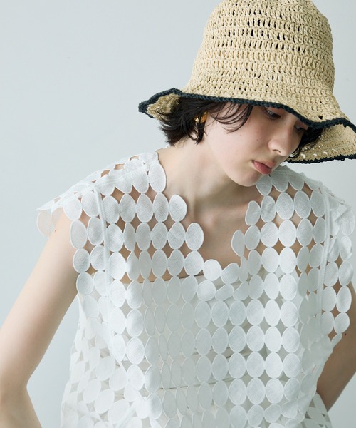 Trish（トリッシュ）の「ポルカドットレースプルオーバー（ベスト・レディース・ブラック/ホワイト・FREE）」の7枚目の写真