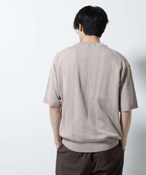 NANO universe(ナノユニバース)の「アイレットニット 半袖(ニット/セーター・メンズ・グレー/ベージュ/ピンク・L/M)」の22枚目の写真