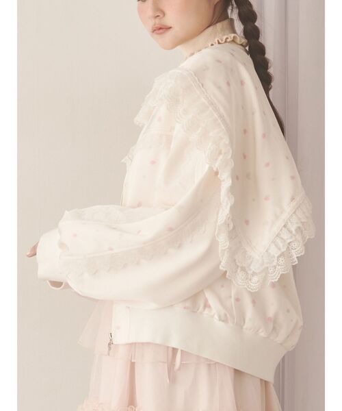 ribbonセーラーサテンブルゾン　merry jenny メリージェニー merry jenny ribbonセーラーサテンブルゾン （グレー