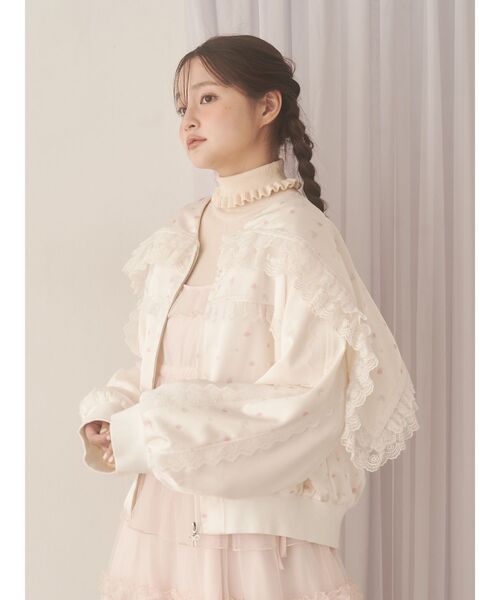 ribbonセーラーサテンブルゾン（ブルゾン）｜merry jenny（メリー