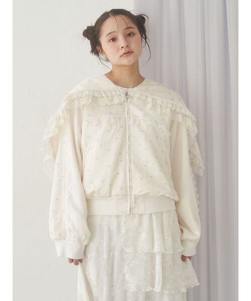 セール】ribbonセーラーサテンブルゾン（ブルゾン）｜merry jenny