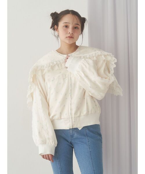 セール】ribbonセーラーサテンブルゾン（ブルゾン）｜merry jenny