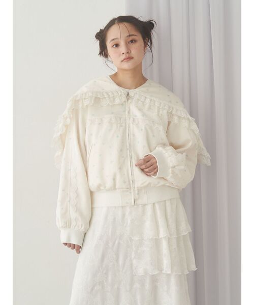 セール】ribbonセーラーサテンブルゾン（ブルゾン）｜merry jenny