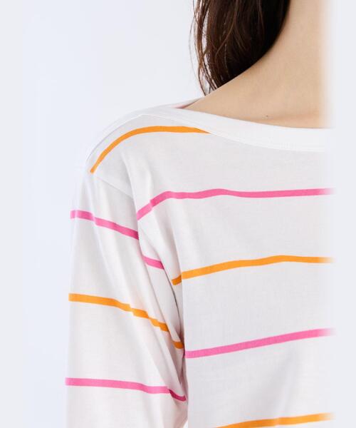 agnis b 日本製　コットン100% 定番ボーダーカットソー 太ボーダー コットン 長袖Tシャツ 