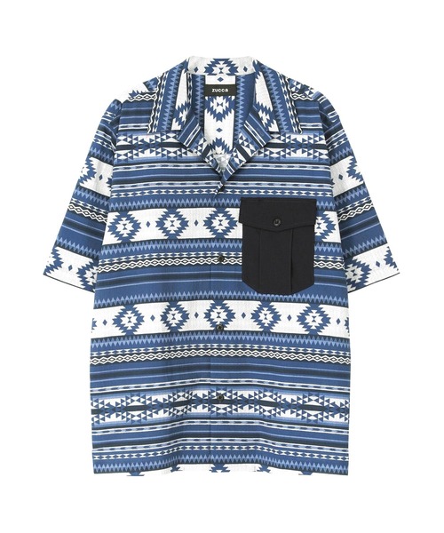 ZUCCa（ズッカ）の「エスニックプリント / シャツ / S（シャツ/ブラウス・メンズ・ブラック/ブルー・M size）」の2枚目の写真