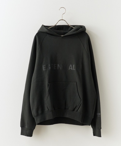 ESSENTIALS ブラック フード付きパーカー FOG ESSENTIALS/エッセンシャルズ FRONT LOGO SWEAT HOODE パーカー