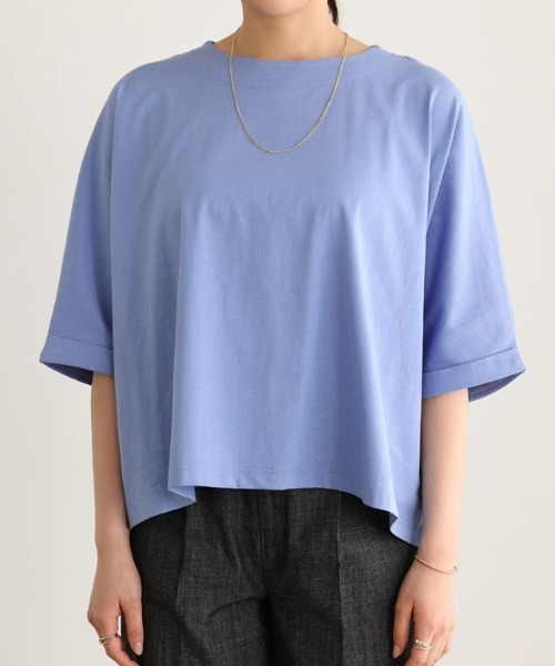 Pierrot(ピエロ)の「軽撥水・防汚ルーズドルマンTシャツ(Tシャツ/カットソー・レディース・グレー系その他/チャコール/オフホワイト/ブルー・M/L)」の22枚目の写真