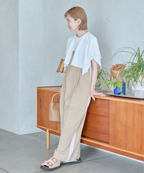 【ボナ】MARIA 24SS ベルトラインサロペット　新品未使用 ニッセン サロペット オールインワン オーバーオール 小さい