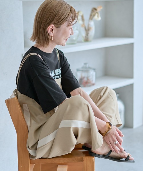 AMERICAN HOLIC(アメリカンホリック)の「【WEB限定】サイドラインバックリボンサロペット(サロペット/オーバーオール・レディース・チャコールグレー/ベージュ・FREE)」の18枚目の写真