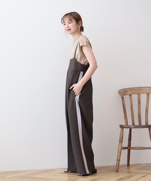 WEB限定】サイドラインバックリボンサロペット（サロペット