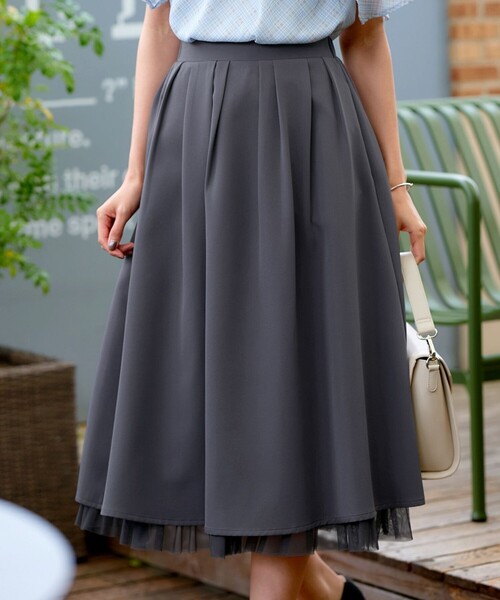 Tiaclasse（ティアクラッセ）の「レイヤードチュールフレアスカート（スカート・レディース・ブラック/ライトピンク/チャコールグレー・S/M/L）」の15枚目の写真