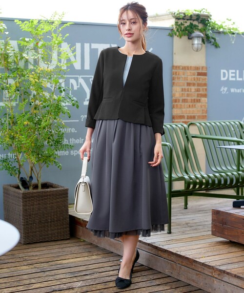 Tiaclasse（ティアクラッセ）の「レイヤードチュールフレアスカート（スカート・レディース・ブラック/ライトピンク/チャコールグレー・S/M/L）」の16枚目の写真