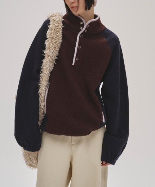 TODAYFUL（トゥデイフル）の「【TODAYFUL/トゥデイフル】Wool 100% Piping Pullover/ウール100%パイピングプルオーバー（その他トップス・レディース・ブラウン/ネイビー/チャコールグレー・FREE）」の3枚目の写真