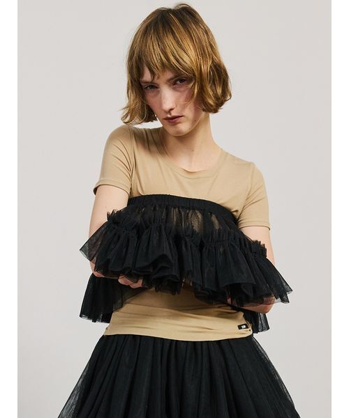 SORIN（ソリン　）の「Tulle Circular Skirt Belt/チュール サーキュラースカートベルト（スカート・レディース・ホワイト/ブラック/ピンクベージュ・38）」の5枚目の写真