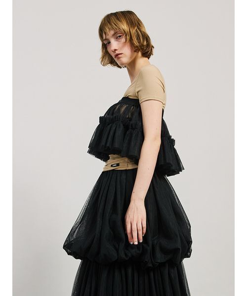 SORIN（ソリン　）の「Tulle Circular Skirt Belt/チュール サーキュラースカートベルト（スカート・レディース・ホワイト/ブラック/ピンクベージュ・38）」の6枚目の写真