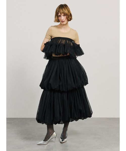 SORIN（ソリン　）の「Tulle Circular Skirt Belt/チュール サーキュラースカートベルト（スカート・レディース・ホワイト/ブラック/ピンクベージュ・38）」の11枚目の写真