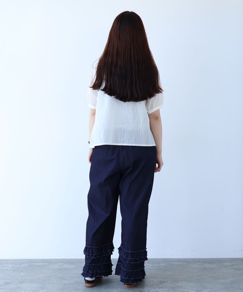 bulle de savon（ビュルデサボン）の「△コットン/キュプラ ローンIBK 半袖bebe ブラウス（シャツ/ブラウス・レディース・チャコールグレー/ホワイト/ピンク・FREE）」の20枚目の写真