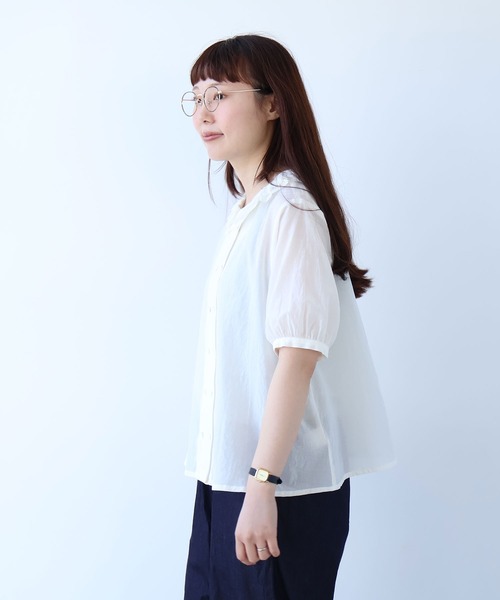 bulle de savon（ビュルデサボン）の「△コットン/キュプラ ローンIBK 半袖bebe ブラウス（シャツ/ブラウス・レディース・チャコールグレー/ホワイト/ピンク・FREE）」の13枚目の写真