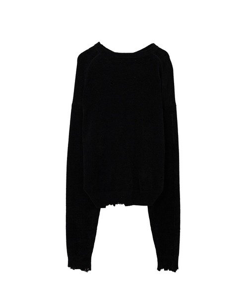 Maison MIHARA YASUHIRO（メゾンミハラヤスヒロ）の「Distressed Knit Sweater（ニット/セーター・レディース・ブラック・38/36）」の7枚目の写真
