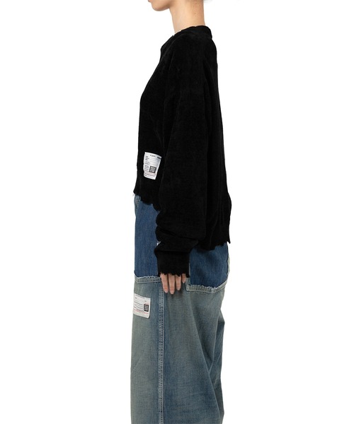 Maison MIHARA YASUHIRO（メゾンミハラヤスヒロ）の「Distressed Knit Sweater（ニット/セーター・レディース・ブラック・38/36）」の4枚目の写真