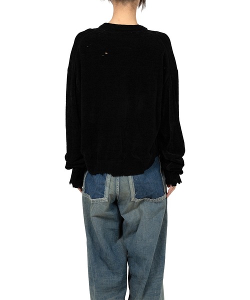Maison MIHARA YASUHIRO（メゾンミハラヤスヒロ）の「Distressed Knit Sweater（ニット/セーター・レディース・ブラック・38/36）」の5枚目の写真