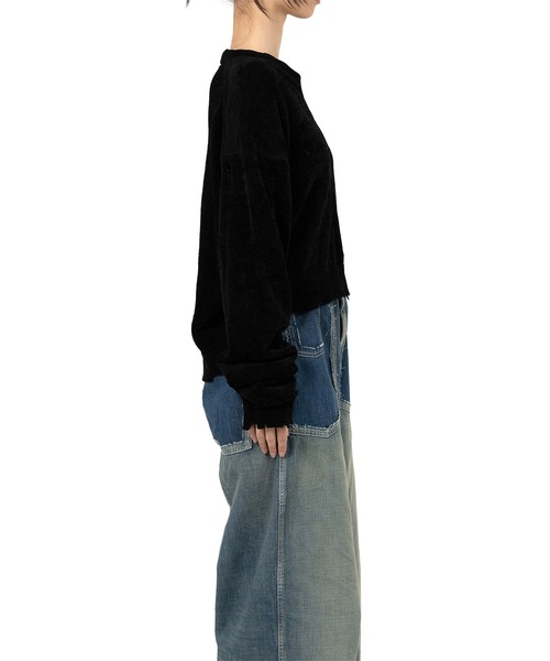 Maison MIHARA YASUHIRO（メゾンミハラヤスヒロ）の「Distressed Knit Sweater（ニット/セーター・レディース・ブラック・38/36）」の2枚目の写真